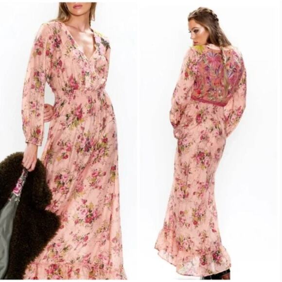 Aratta Silent Journey Softness Antique Rose Maxi Dress Womens Pink Medium - Picture 1 of 16